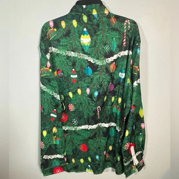 Atlanl Christmas Tuxedo Print Button Down Shirt Men’s XXL Holiday Party - Picture 10 of 12